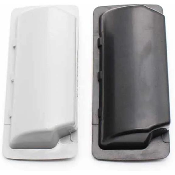 Large Plastic Concealed Handle Iron Concealed Handle Filing Cabinet Door Handle Steel Cabinet Door Locker Handle 1Pcs(Black T 2.0MM)