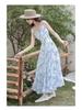 Vintage Floral Two-piece Dress Women 2026 Summer Elegant Long Strap Dress Female Korean Style Beach Evening Party Fairy Dresses