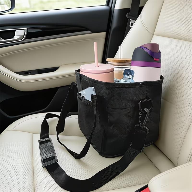 4-Compartment Drink Carrier Bag Large Capacity Insulated Water Bottle Holder Tumbler Tote With Adjustable Strap Travel, Picnic