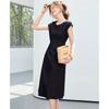 2026 summer new women's waist cinched black dress with versatile temperament, slimming and high-end women's dress