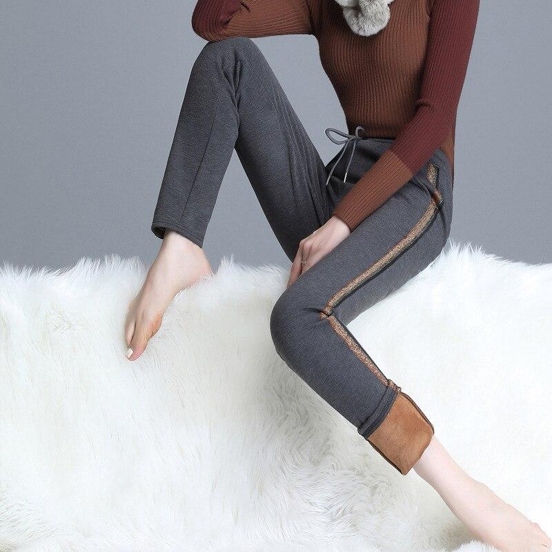 Winter Women Hight Waist Solid Color Slim Comfortable Casual Stretchy Thicken Thermal Legging Women Leggings Velvet Warm Pants