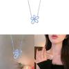 Copper Zircon Flower Pendant Necklace For Women With Sparkling Stone Embellishments