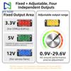 4 Way Power Switch Module DC6V-30V to 0.9V-29.6V Adjustable Output for Multi Device Power Supply Electric Competition Experiment