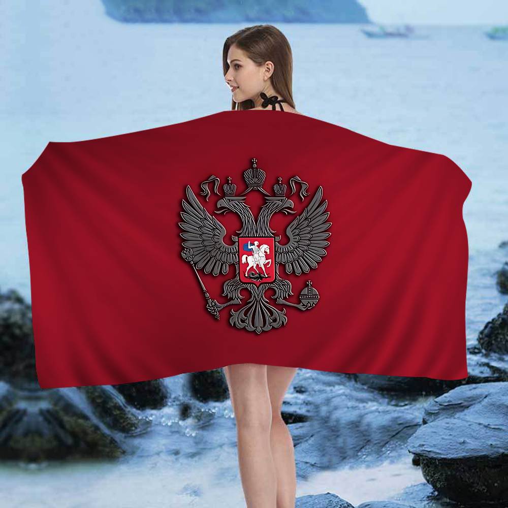 R-Russia Flag Microfiber Blanket Quick Drying Beach Towels Oversized Printing Super Absorbent Pool Towel Blanket