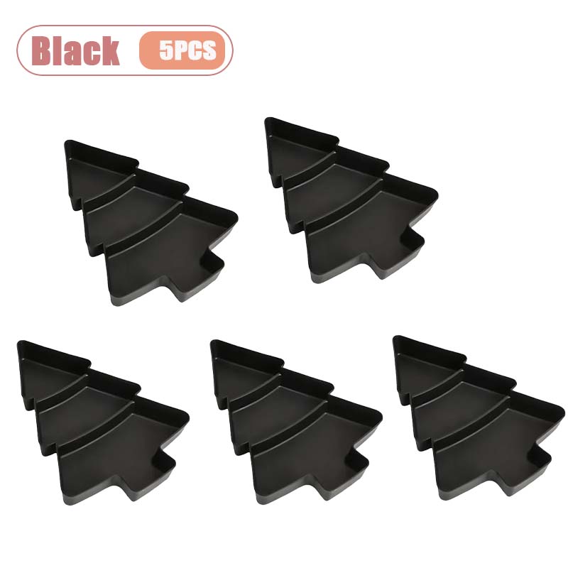 1-10PCS Plastic Divided Fruit Tray Christmas Tree Candy Dish Snack Plate Decorative Compartment Serving Tray for Living Room