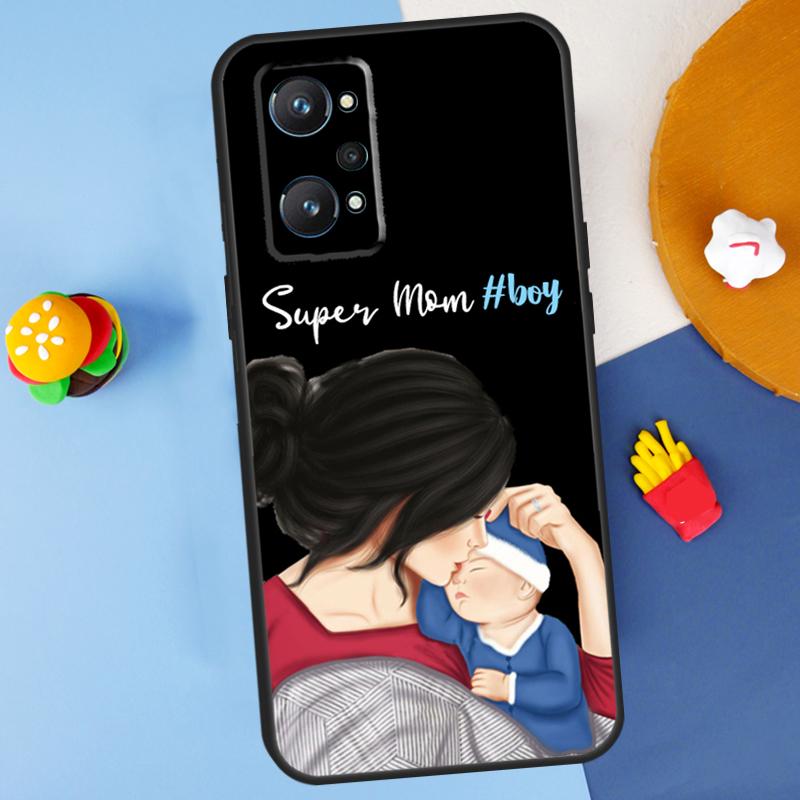 Super Dad Mom Baby Girl Twin For Realme C55 C67 C61 C75 C53 C51 C21Y C25S GT 6 6T 5 GT7 Pro 10 11 12 13 14 Pro Plus Case