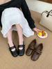 2025 New Vintage Round Head Velcro Flat Mary Jane Shoes Sports College Style Casual Ballet Shoes Single Shoes