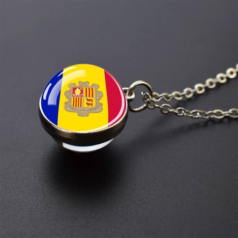 Countries Flag Glass Ball Necklace Russia France Spain UK Italy Poland Ukraine Flag Pendant Necklace Travel Gift