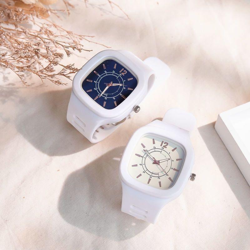 Men's And Women's Watches Women's Minimalist Design Square Shape Sports Watches Soft Wrist Watch Gift