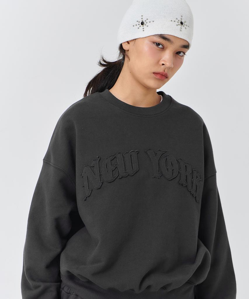 PAPERBOY Women'S New York Applique Sweatshirt - Oatmeal