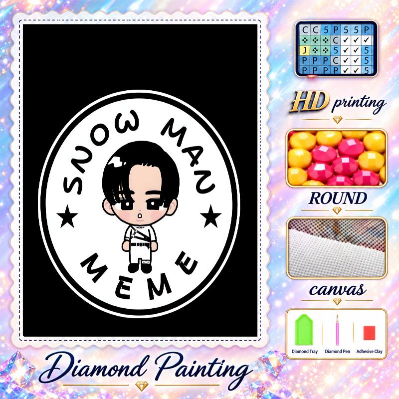 Meguro Ren Diamond Painting Kit 5D Full Drill DIY Diamond Mosaic Wall Art Home Decor