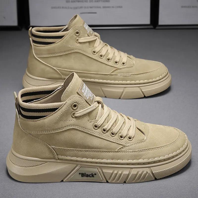 Mens Ankle Boots 2025 Casual Sneakers Platform Safety Leather Boots Skateboard Designer Luxury Sport Fashion Tennis Work Boots