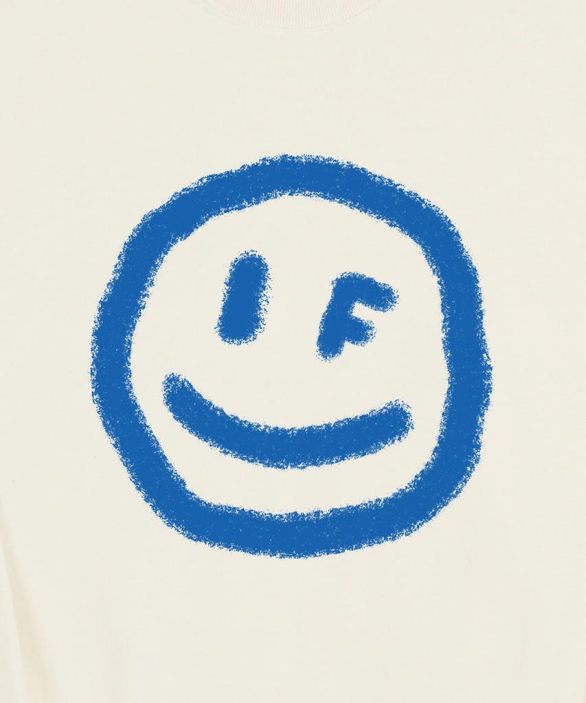 GRAVER [Unisex] Big Dot Smile Spray Sweatshirt_Cream