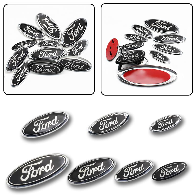 Car Front Hood Emblem Stickers Rear Boot Trunk Logo Auto For Ford Focus Mondeo Edge Ecosport Ranger Fiesta Fusion Kuga F150 F250
