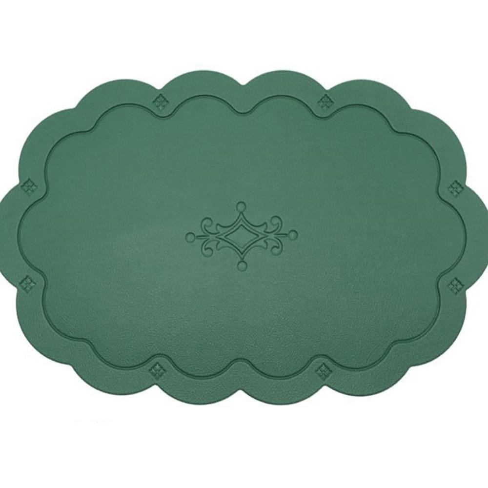 

Retro Faux Leather Dinner Mat Oil-resistant Waterproof Placemat Nordic Style Thermal Insulation Mat Dining Table L зелёный