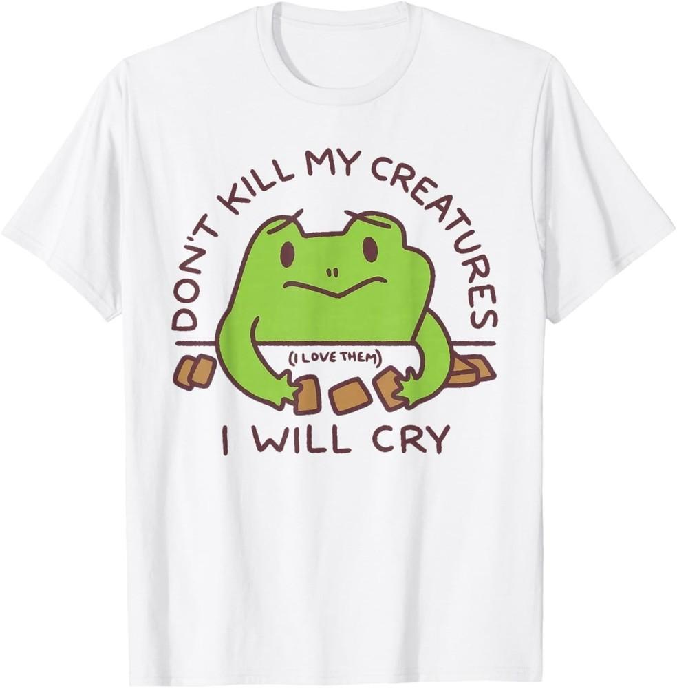 Не убивайте моих существ, я буду плакать, забавная футболка с мемом про геймера-лягушку XL