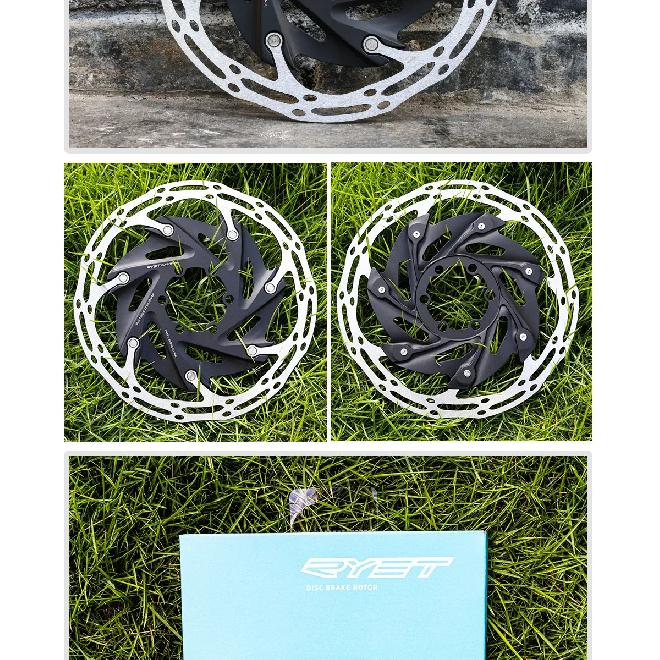 RYET Bicycle Brake Rotors 140mm/160mm 6-Bolts&Center-Lock MTB Rotors Road Bike Bicycle Disc Brake Rotors Bicycle Accessories