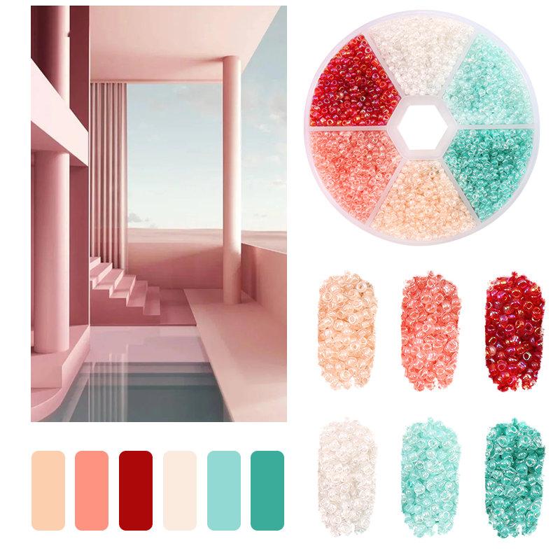 2mm Seed Beads Kit Small Beads For Needlework Craft Round Glass Jewelry Beads For Jewelry Making Bracelet Necklace Handmade DIY