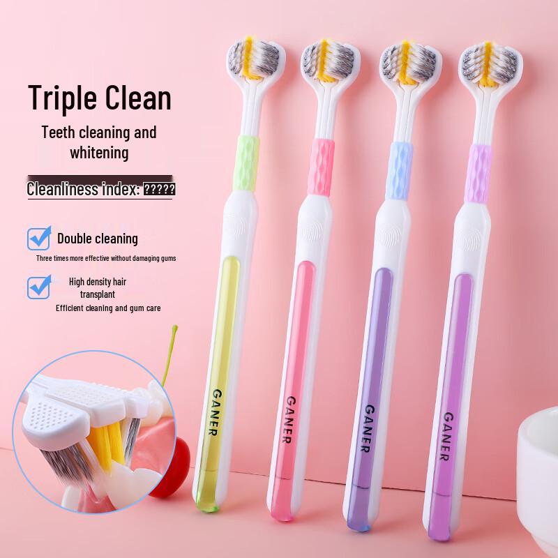 Garnier 4-Pack Three-Sided Soft Bristle Toothbrushes