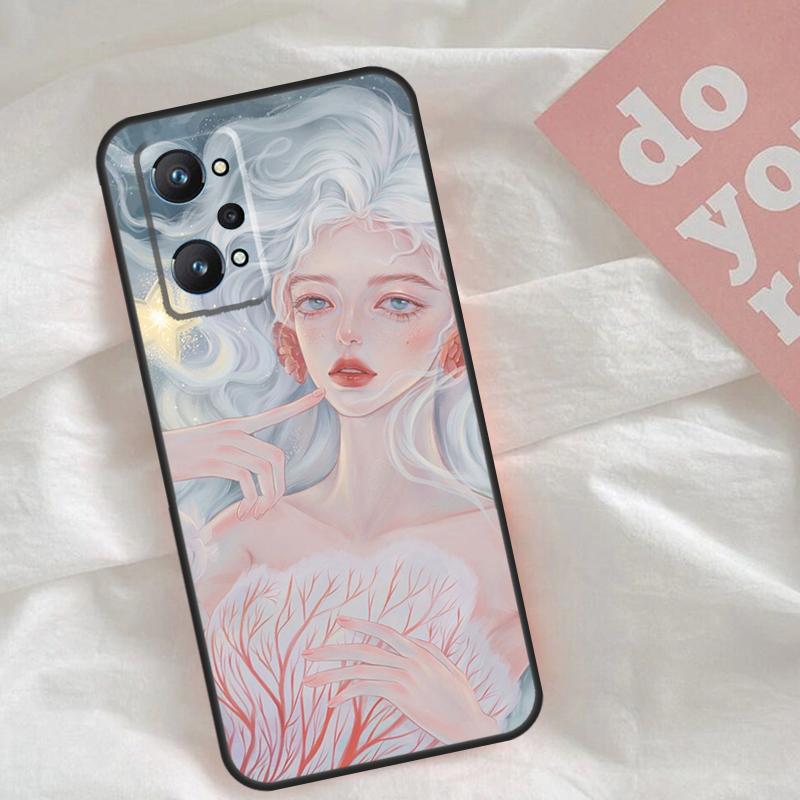 

Милый и красивый чехол-раскраска для девочек для Realme C53 C55 C33 C63 C61 C51 C65 C67 C71 C75 11 12 13 14 Pro Plus GT6 GT7 15 Pro Realme 13 Pro Plus