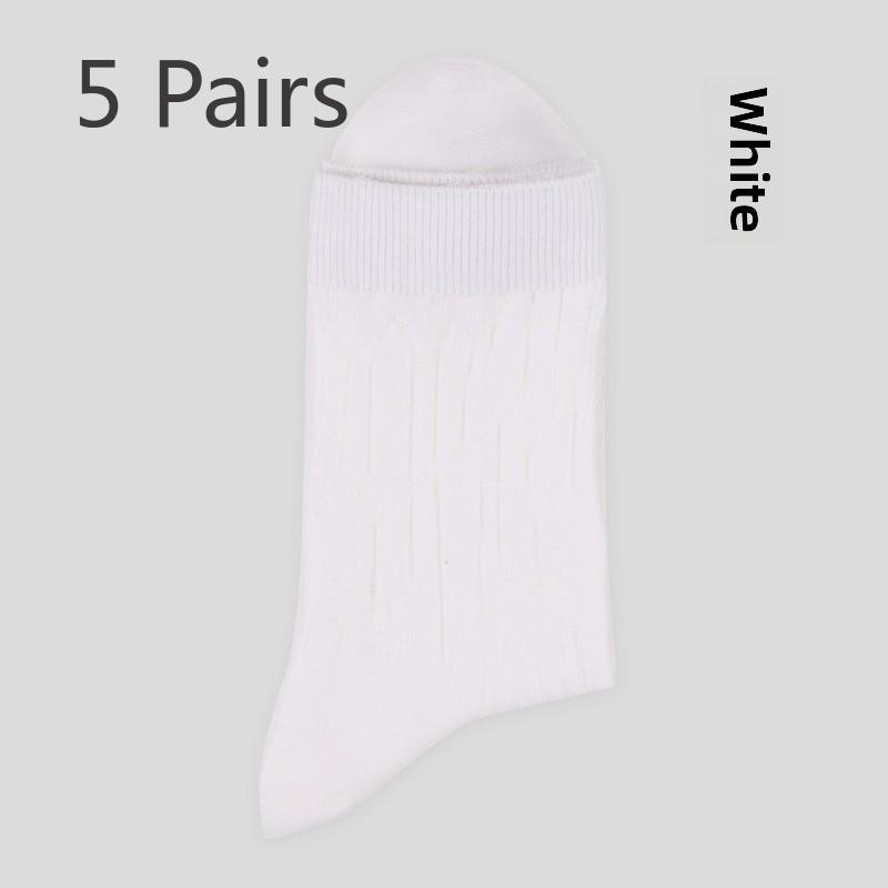 5 Pairs Men's Fall Mid-tube Socks Crypto Flower Wicks Deodorant Socks Boneless Antibacterial Cotton Socks Business Men's Socks