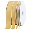 [Tekdeere]Width 25mm Solid Gold Grosgrain Ribbon, Perfect for Gift Wrapping, Sewing, Hair Accessories, Wedding Decorations - 91m/roll