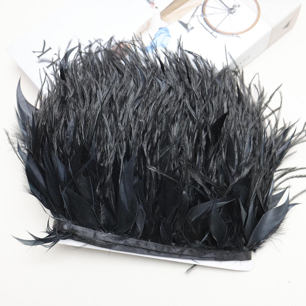 FeatherNew Feather Trim Ostrich Feather Skirt Trim Fabric Tape Fabric Craft DIY Accessories Bag Clothing Decoration Materials 10meters