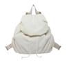 Pleated Nylon Backpack Solid Color Sports Shoulders Bag Casual Drawstring Backpack  College