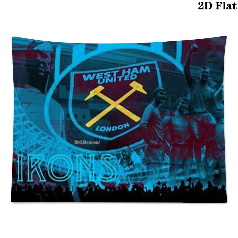West Ham United FC Wall Tapestry Aesthetic Wall Hanging Printed Fabric Blanket Decorative Tapestries for Bedroom Living Room Home Decor