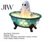 Retro Style Desktop Lamp Ghost Bubble Bath Lamp, Cute Night Light Halloween Decor, Decorative Stained Glass Resin Ornament & Puppy for Indoor Bedroom