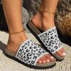 Fashion Fashion Plus Size 35 43 Color Block Round Head Thick Bottom Beach Slippers For Women New Summer 2025 Casual Footwear Leopard