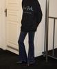 SALON DE YOHN Velvet Boots Cut Pants_ Deep Blue