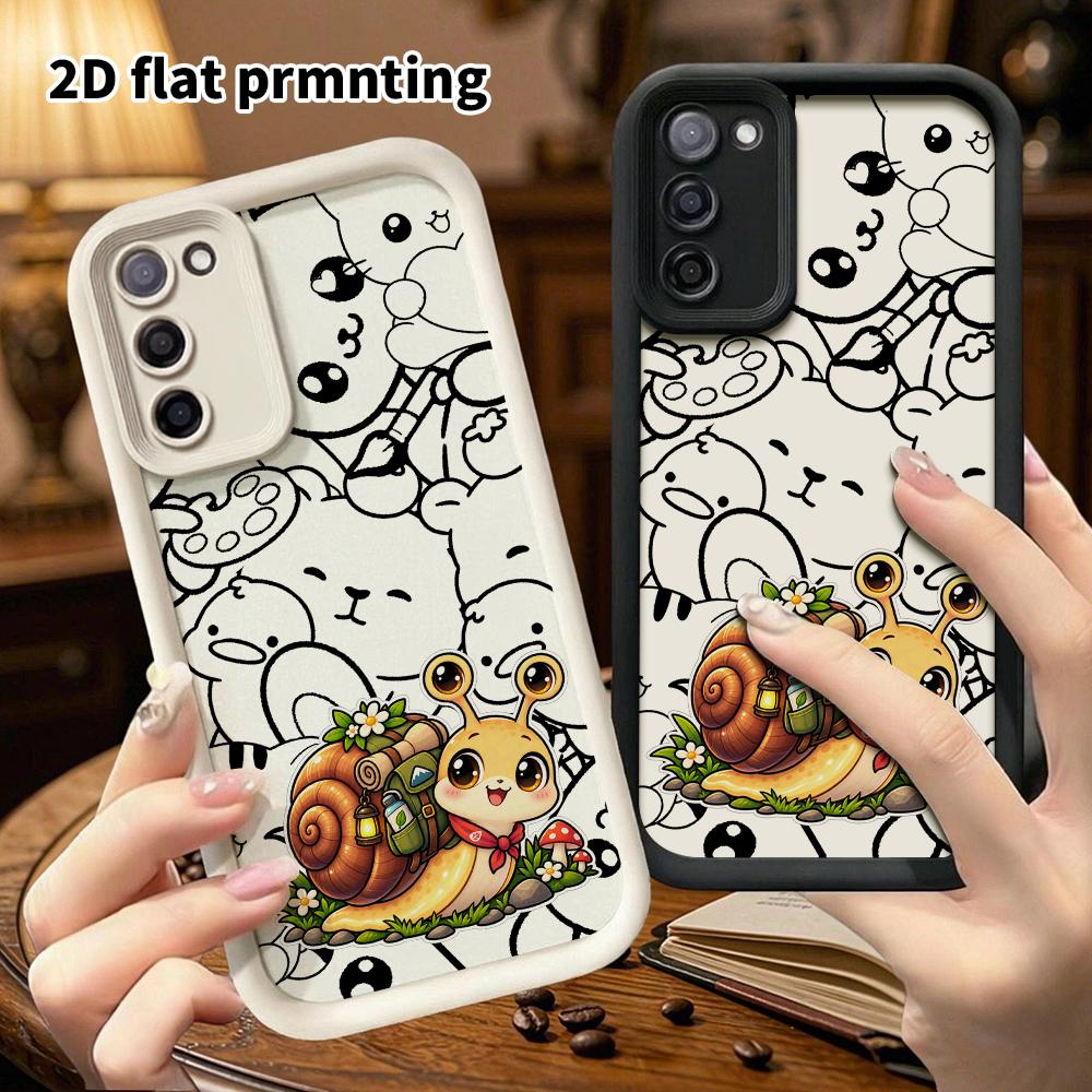 Phone case: 2D flat, suitable for Samsung Galaxy A34 A35 M05 M06 S20 S22 S21 FE Plus 5G protective case, travel snail, perfect Christmas and Halloween