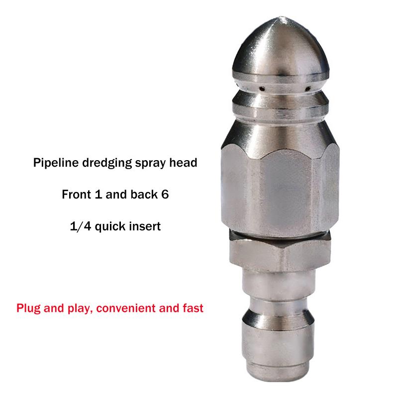 (YY)1Pc Sewer Jetter Nozzle Mini with 1/4'' Quick Connect Drain Cleaning Nozzle Tips Kit for Drain Jetting Hose