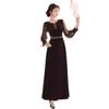 Evening Dress Women's New Temperament Beautiful Temperament Velvet Autumn and Winter Banquet Host Annual Meeting