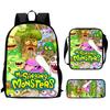 Zaino Anime Periferico My Singing Monster Borse Scolastiche da Uomo e da Donna