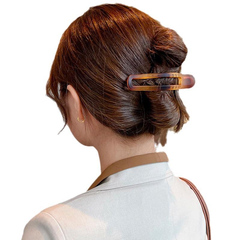 Elegant Duckbill Horizontal Ponytail Hair Clip - Temperament Shark Hairpin for Secure Back of Head Styles
