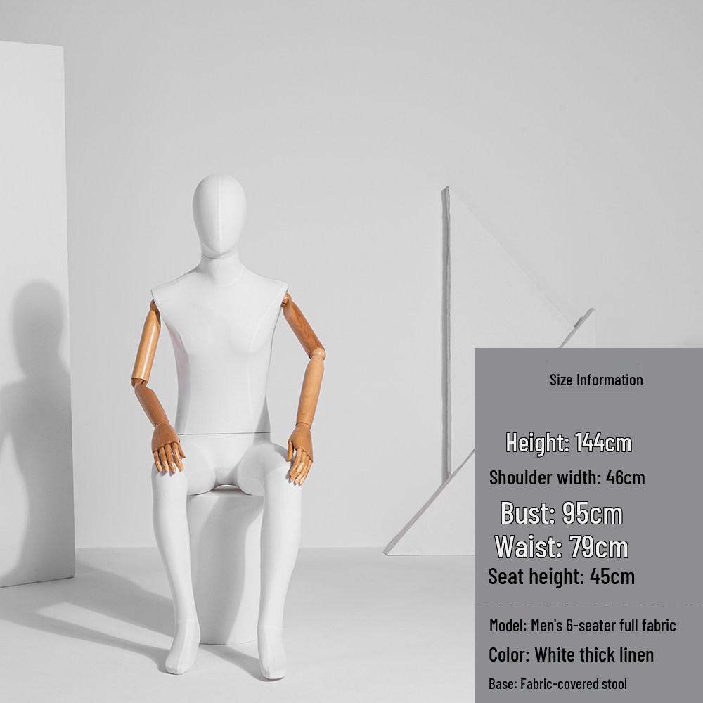 Korean Style Men's Full Body Fabric Mannequin for Clothing Display