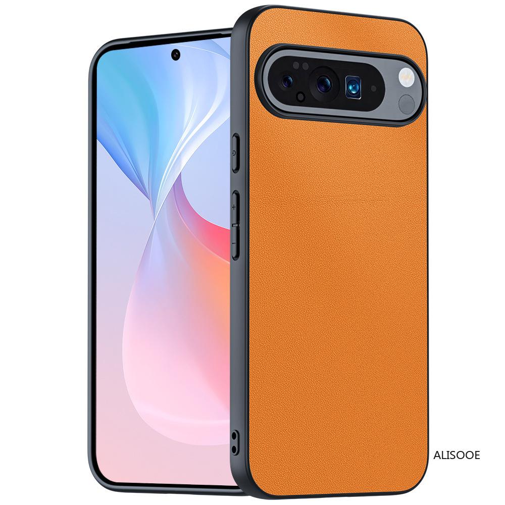 

Чохол для Google Pixel 10 Pro XL 9 8 8A Чохол Розкішна Текстура Волокна Шкірзамінник Захисна Кришка для Google Pixel 10 Pro Pixel 8 Pro помаранчевий