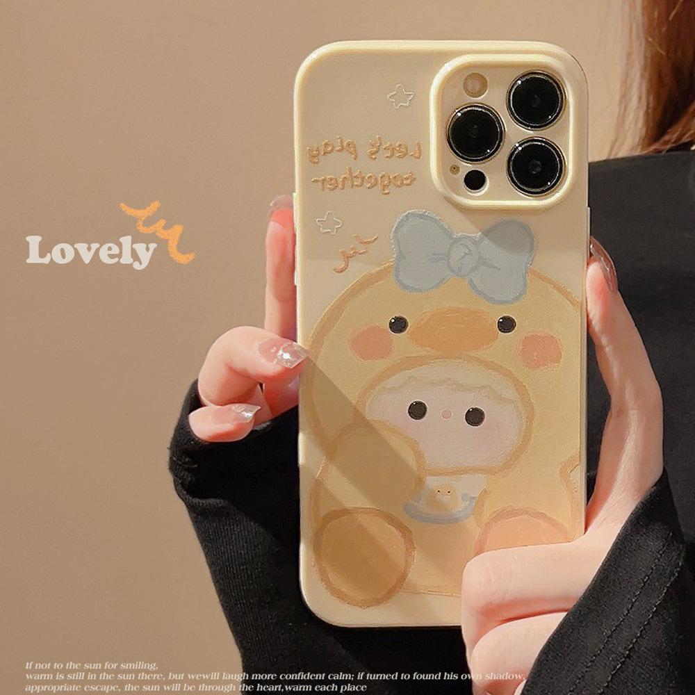 Custard Duck 17 Mobilskal för Apple 15promax11 för IPhone14 Silikon 12 Mjukt Skal 16pro