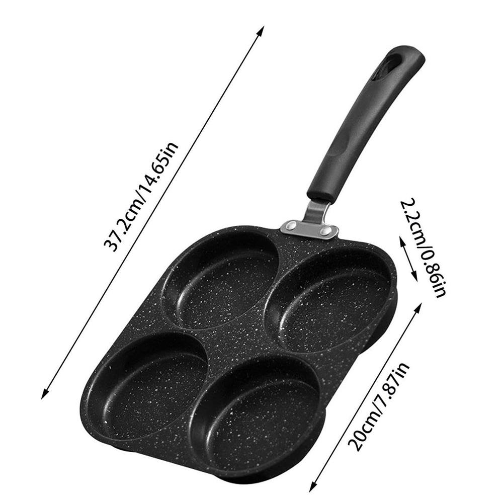 Four hole non stick frying pan - perfect for eggs, pancakes, etc. | Durable iron material | Perfect for home and restaurant use