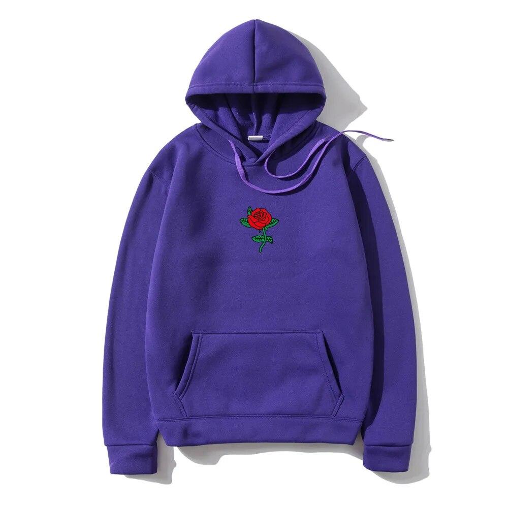 Mikina s kapucí Harajuku Unisex Móda Streetwear Květ růže Potisk Mikiny Topy Pulovry Unisexy Mikina s kapucí Oblečení s kapucí