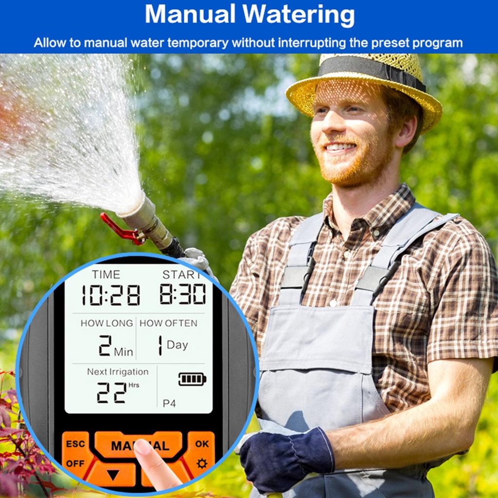 Sprinkler Timer Outdoor Water Timer for Garden Hose 1 Outlet Large LCD Screen Programmable Irrigation Timer for Yard