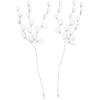Taotenish 50pcs Artificial Flower Stem with Crystal Acrylic Beads Water Drop Diamante Flower Branches for Home Wedding Decor - White