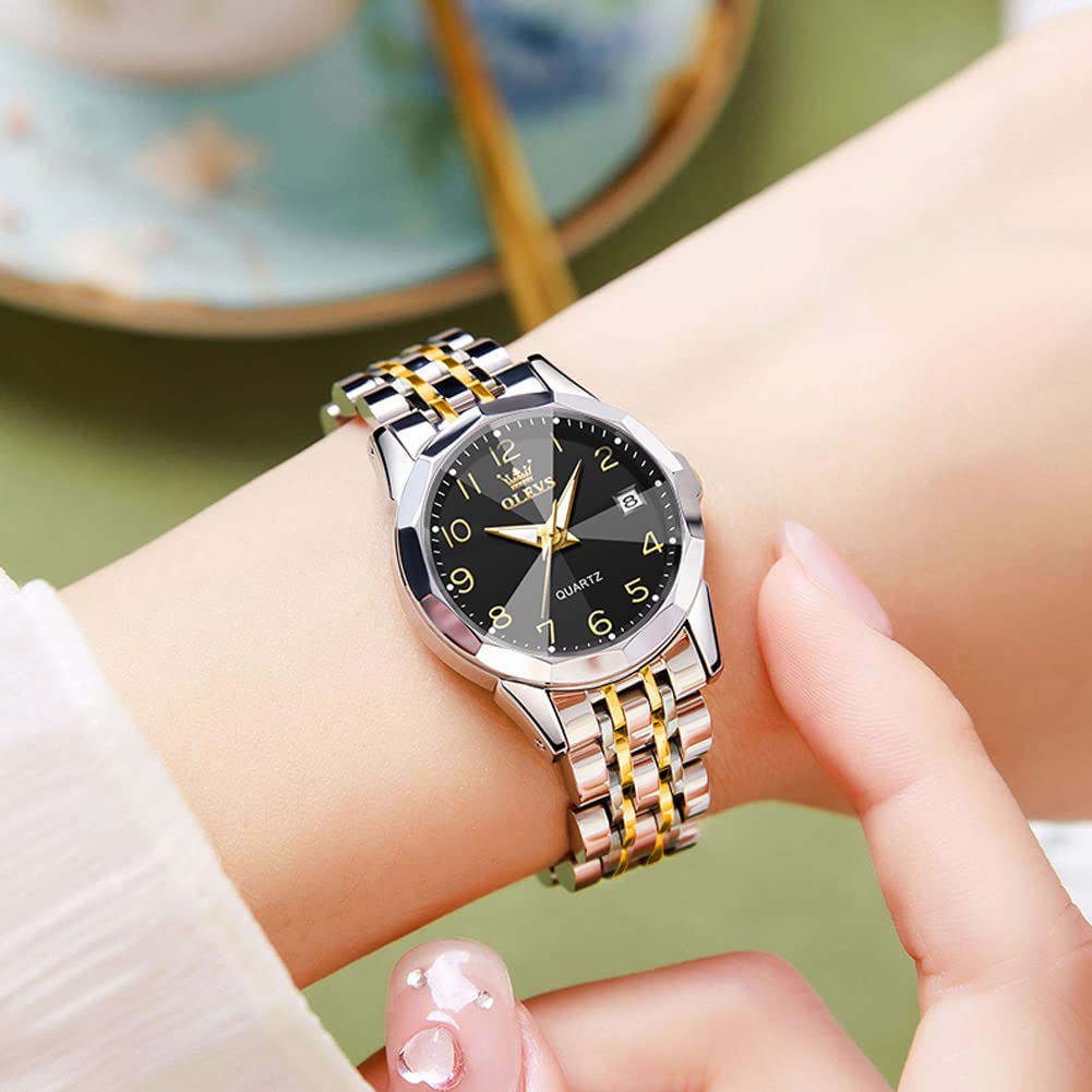 

Женские часы OLEVS - Стильные кварцевые, водонепроницаемые, с легко читаемым цифровым циферблатом, популярные, деловые часы, японский механизм, индикатор даты, люминесцентные стрелки,