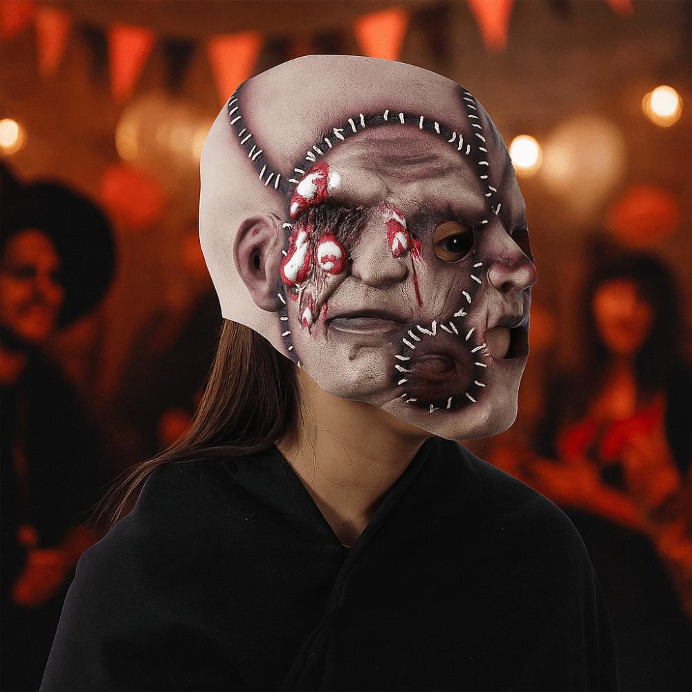 Soft Halloween Scary Mask Realistic Cosplay Costume Mask Three-Sided Scar Human Face  Cosplay Party