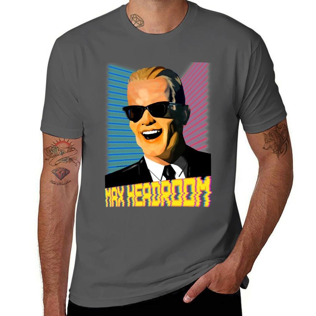 Max Headroom 2021 T-Shirt Unisex T-Shirts Baumwoll-T-Shirts Für Unisex Baumwolle Lustiges T-Shirt