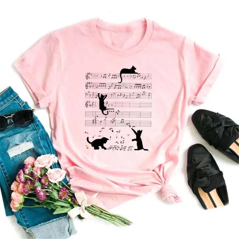 Maycaur Kawaii Cats Print Summer Cute Women Tshirt Funny Cartoon T Shirt FeUnisex Ullzang Tshirt 90s Fashion Korean Style Top Tee