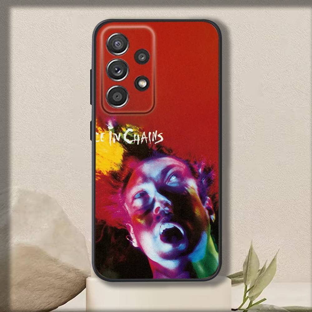 Band A-Alice In C-Chains Phone Case For Samsung S 25,24,23,22,30,21,10,9,Ultra,Plus,Lite,FE,4,5 G Soft Black Case