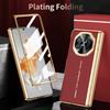 Für Huawei Mate X3 5G Hülle PU-Leder+PC Galvanisierung Handyhülle mit gehärtetem Glas Bildschirmschutzfolie